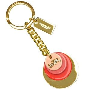 COACH🎀Pastel Color Resin Stacked Disc Key Ring